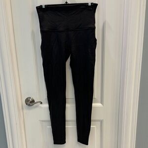 SPANX Leather-like Black High-Rise Leggings